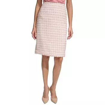 Женская юбка-карандаш в клетку Glen Plaid Spring Chic Calvin Klein, цвет pristine multi