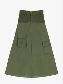 Женская юбка-карго макси в стиле милитари Dixie, цвет military