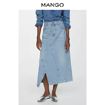 Женская юбка Mango джинсовая, синий