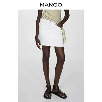 Женская юбка Mango летняя джинсовая, белый