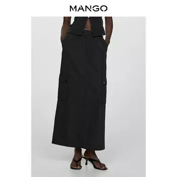 Женская юбка Mango с разрезом, черный