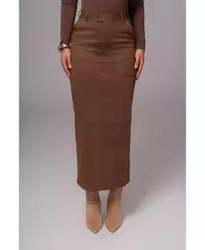 Женская юбка макси Joy из замши JLUXLABEL, коричневый