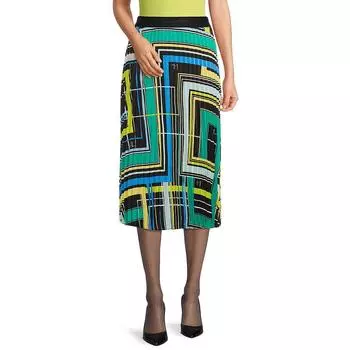 Женская юбка миди из полиэстера с геометрическим узором Karl Lagerfeld Paris, цвет black multi