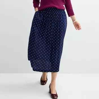 Женская юбка миди с эластичной резинкой на талии Croft & Barrow, цвет Navy Classic