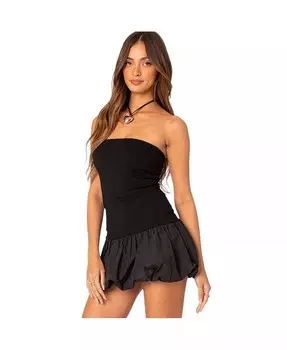 Женская юбка-пузырь в рубчик, мини-платье Edikted, черный