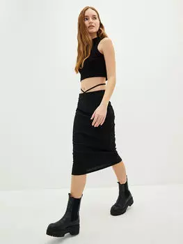 Женская юбка с эластичной резинкой на талии LCW Casual