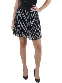 Женская юбка с плиссировкой и принтом в горошек с логотипом на талии DKNY, цвет black/white multi