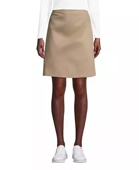 Женская юбка-шорты Chino из смеси выше колена Lands' End, коричневый/бежевый