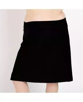 Женская юбка-шорты для плавания до колена размера плюс Calypsa, черный