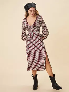 Женская юбка трапециевидной формы из вискозы с узором LCW Casual