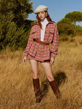 Женская юбка трапециевидной формы с узором LCW Casual