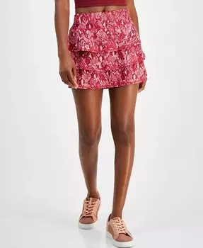 Женская юбка-юбка со змеиным многоярусным воланом ID Ideology, розовый