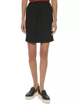 Женская юбка выше колена однотонная А-силуэта DKNY, черный
