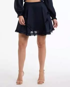 Женская юбка Yoryu с оборками Bebe, темно-синий