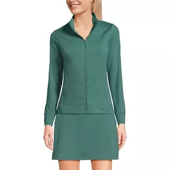 Женская ударопрочная куртка с длинными рукавами и молнией спереди Land End Lands' End, цвет Washed Evergreen