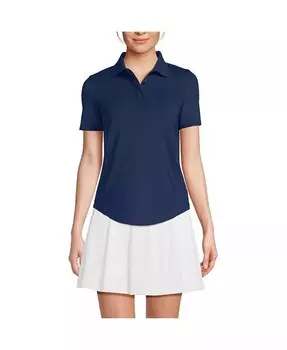 Женская ударопрочная рубашка-поло Lands' End, синий