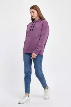 Женская удобная толстовка из 3-ниточного флиса с капюшоном и принтом Willamsburg Brooklyn spr24swk04 Sperlife, сушеная роза