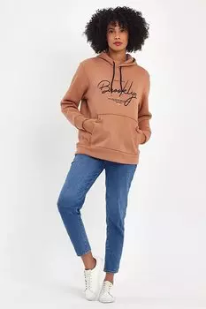 Женская удобная толстовка из формованного флиса с капюшоном, 3 нити, толстовка с принтом Brooklyn, написанная вручную spr24swk16 Sperlife, пудрово-розовый