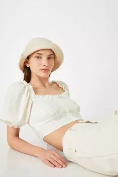 Женская укороченная блузка на пуговицах Koton, экрю