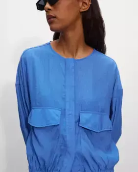 Женская укороченная блузка с рукавами «летучая мышь» и передними карманами Parfois, синий