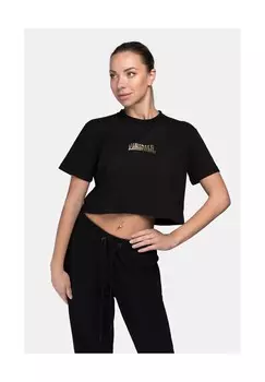 Женская укороченная футболка AULTBEA LONSDALE, черно-золотой