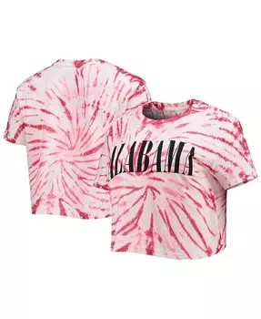 Женская укороченная футболка Crimson Alabama Crimson Tide Showtime Tie-Dye Pressbox, красный