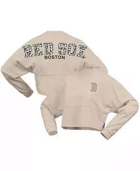 Женская укороченная футболка из джерси кремового цвета Boston Red Sox с длинными рукавами Fanatics, бежевый
