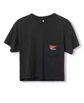 Женская укороченная футболка Miller High Life Flea Market Junk Food Clothing, черный