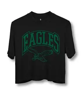 Женская укороченная футболка NFL Philadelphia Eagles Blitz с воротником-стойкой Junk Food Clothing, черный