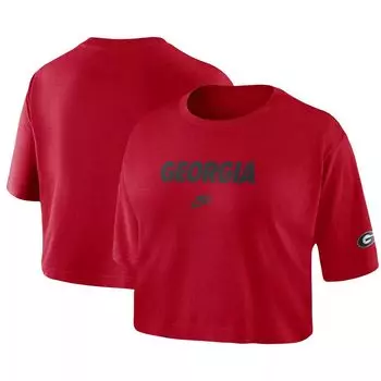 Женская укороченная футболка Nike Red Georgia Bulldogs с надписью Nike