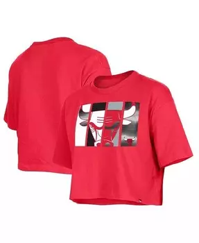 Женская укороченная футболка Red Chicago Bulls New Era, красный