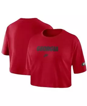 Женская укороченная футболка Red Georgia Bulldogs с надписью Nike, красный
