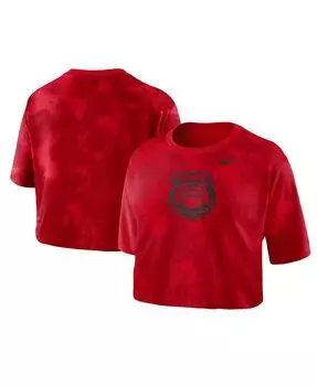 Женская укороченная футболка red georgia bulldogs tie-dye Nike, красный
