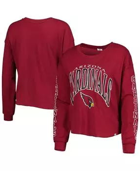Женская укороченная футболка с длинным рукавом Cardinal Arizona Cardinals Skyler Parkway '47 Brand