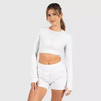 Женская укороченная футболка с длинным рукавом Fastlane светло-серая для спорта и отдыха SMILODOX, цвет grau