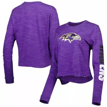 Женская укороченная футболка с длинными рукавами New Era Purple Baltimore Ravens New Era