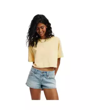 Женская укороченная футболка с графическим принтом Boxy COTTON ON, желтый