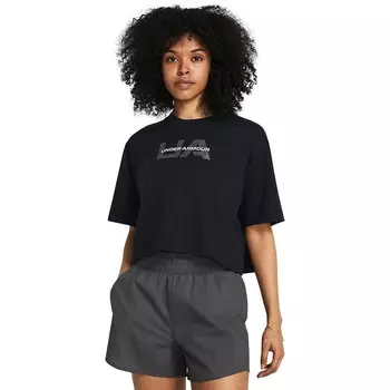 Женская укороченная футболка с короткими рукавами Under Armour свободного кроя, черный