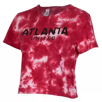 Женская укороченная футболка с надписью ZooZatz Red Atlanta United FC Tie-Dye