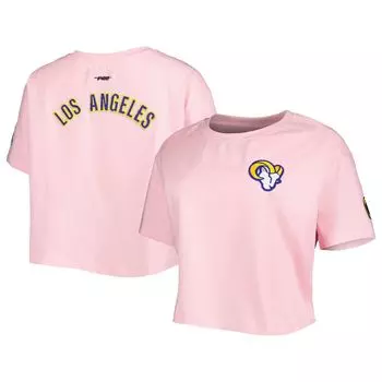 Женская укороченная футболка свободного кроя Pro Standard розового цвета Los Angeles Rams