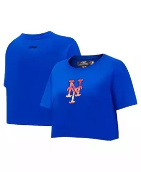 Женская укороченная футболка свободного кроя Royal New York Mets Painted Sky Pro Standard, синий