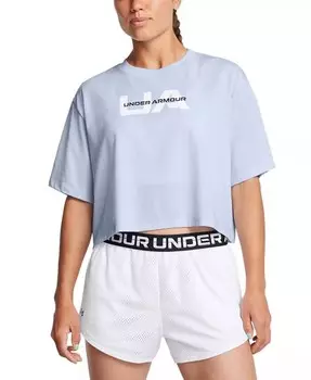Женская укороченная футболка свободного кроя с логотипом Under Armour, синий