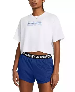 Женская укороченная футболка свободного кроя с логотипом Under Armour, белый