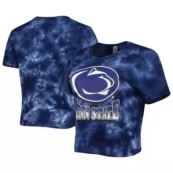 Женская укороченная футболка темно-синего цвета ZooZatz Penn State Nittany Lions Cloud-Dye