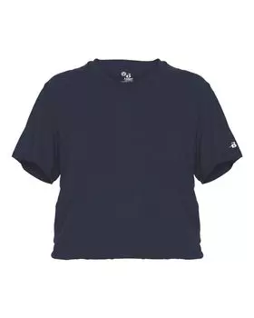 Женская укороченная футболка Tri-Blend Badger, темно-синий