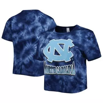 Женская укороченная футболка ZooZatz Navy North Carolina Tar Heels Cloud-Dye