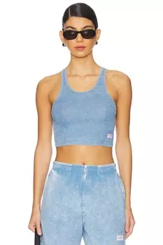 Женская укороченная классическая майка-гонщица Alexander Wang, синий