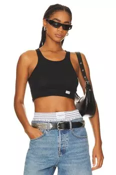 Женская укороченная классическая майка-гонщица Alexander Wang, черный