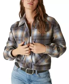 Женская укороченная куртка-рубашка в клетку Lucky Brand, синий