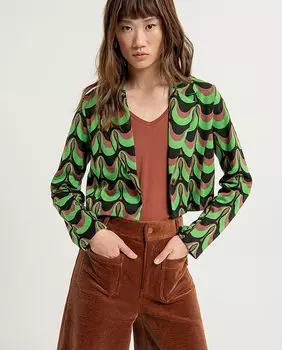 Женская укороченная куртка с принтом Surkana, зеленый
